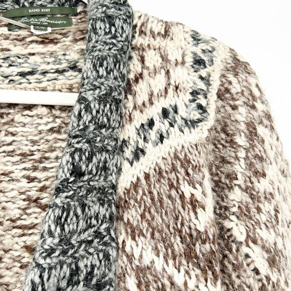 Eddie Bauer Womens Vintage Wool Alpaca Blend Hand Knit Cardigan Sweater Size S/M - Picture 4 of 7